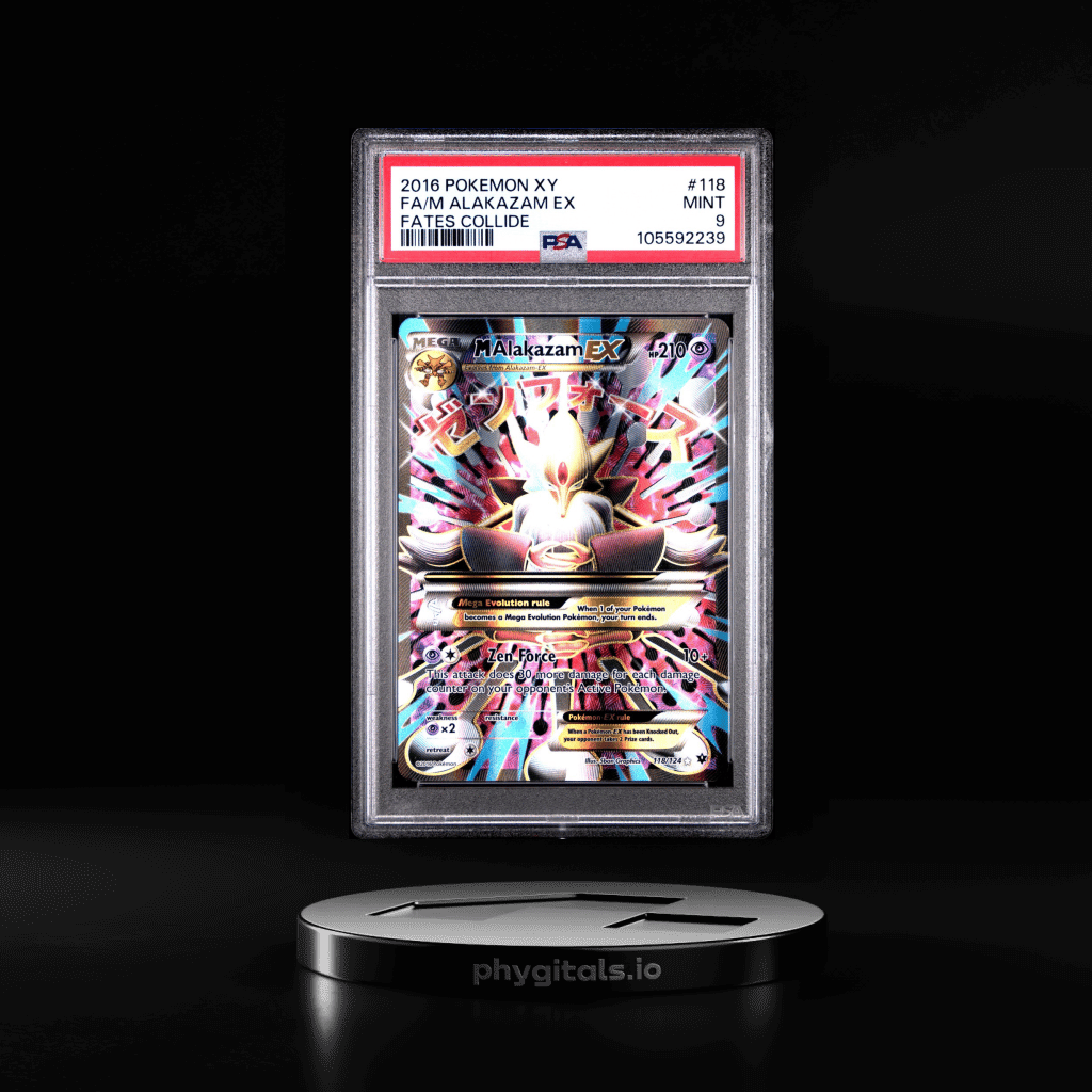 2016 POKEMON XY FATES COLLIDE #118 FULL ART/M ALAKAZAM EX PSA 9 - Main Image