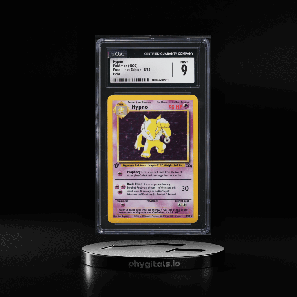 1999 Pokemon Fossil 1st Edition Holo Hypno #8 CGC 9 MINT - Main Image