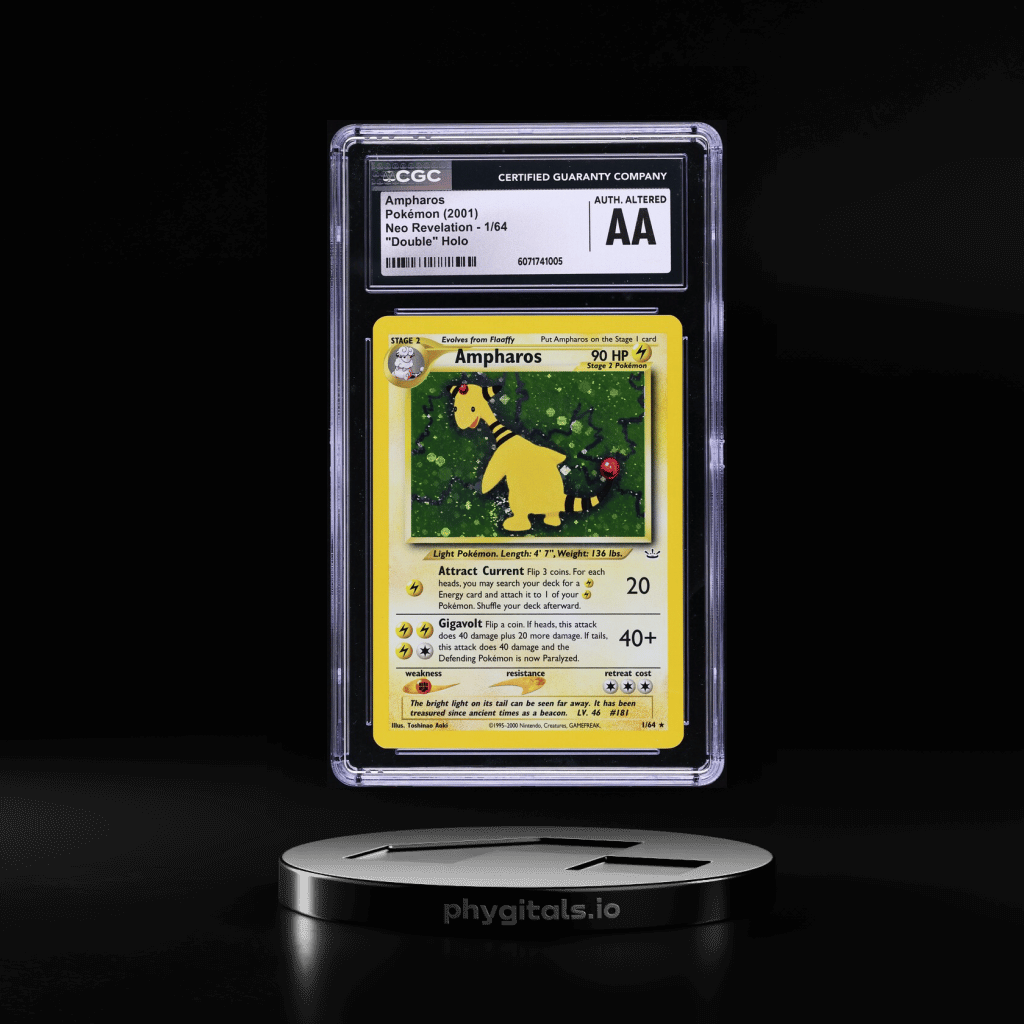 2001 Pokemon Neo Revelation Double Holo Ampharos #1 CGC ALTERED AUTH - Main Image