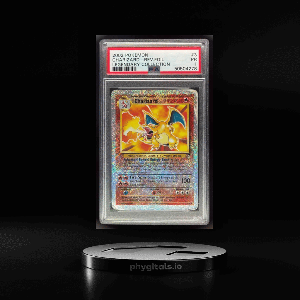 2002 Pokemon Legendary Collection #3 Charizard Reverse Foil PSA 1 - Main Image
