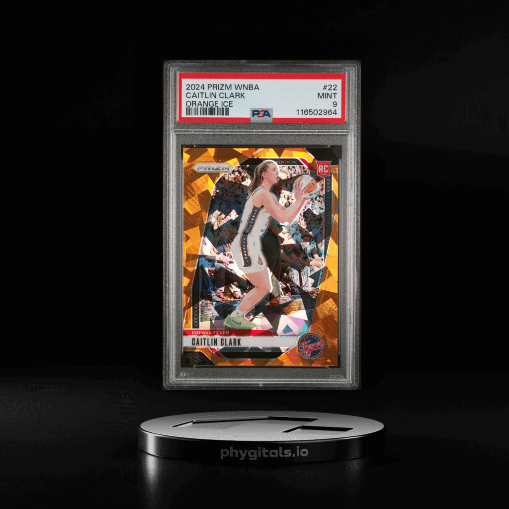 2024 PANINI PRIZM WNBA ORANGE ICE #22 CAITLIN CLARK ROOKIE RC PSA 9 - Main Image