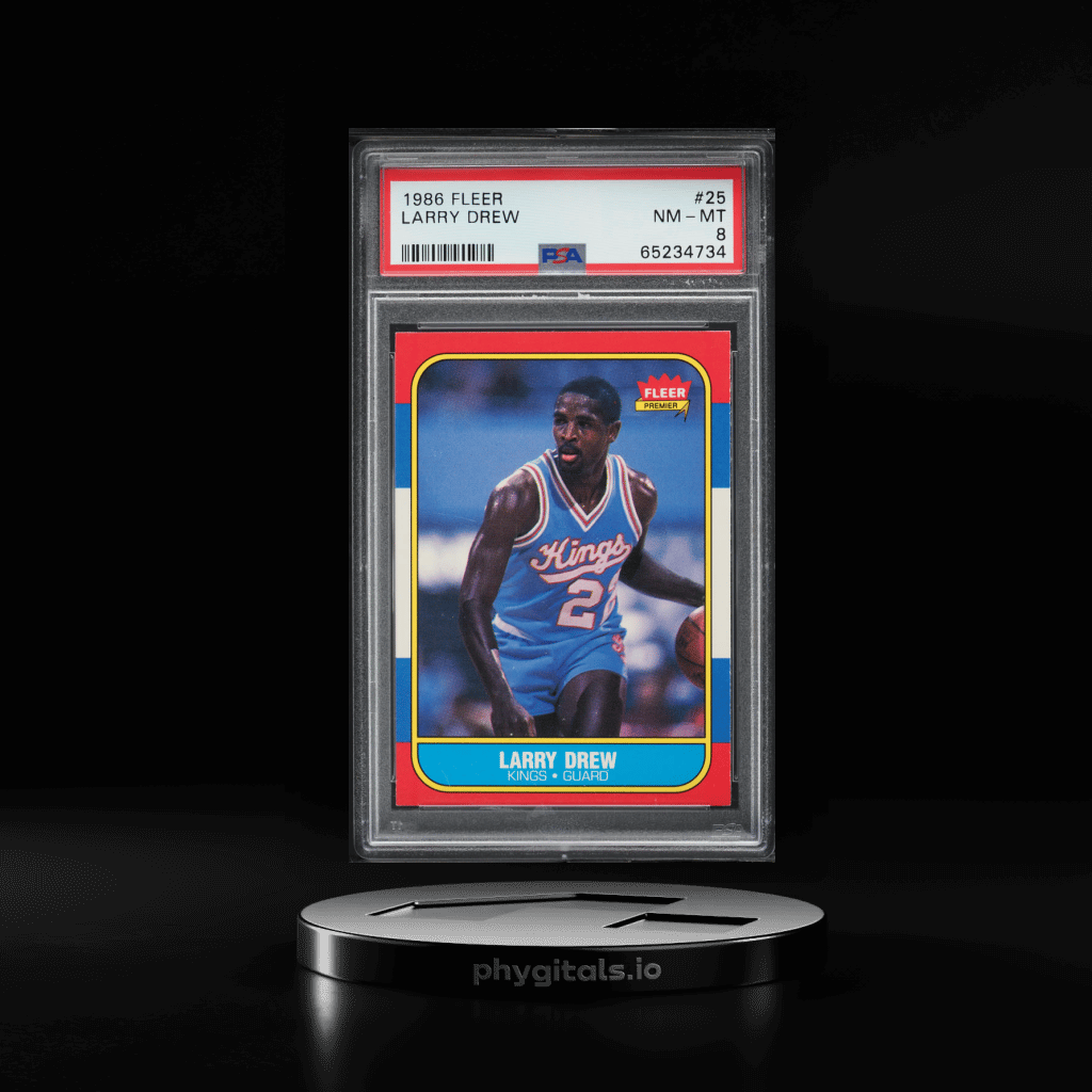 1986 Fleer Basketball Larry Drew #25 PSA 8 NM-MT - Main Image