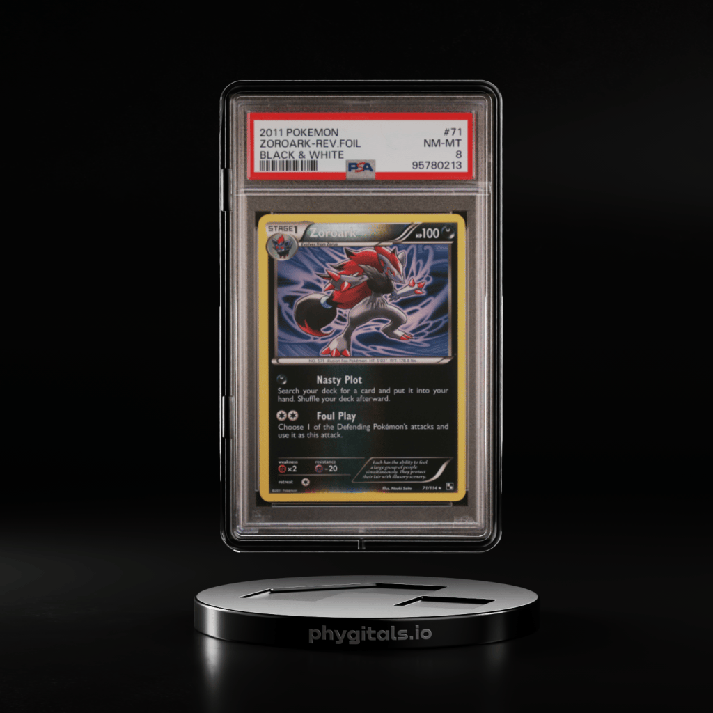 2011 POKEMON B&W #71 ZOROARK-REVERSE FOIL PSA 8 - Main Image