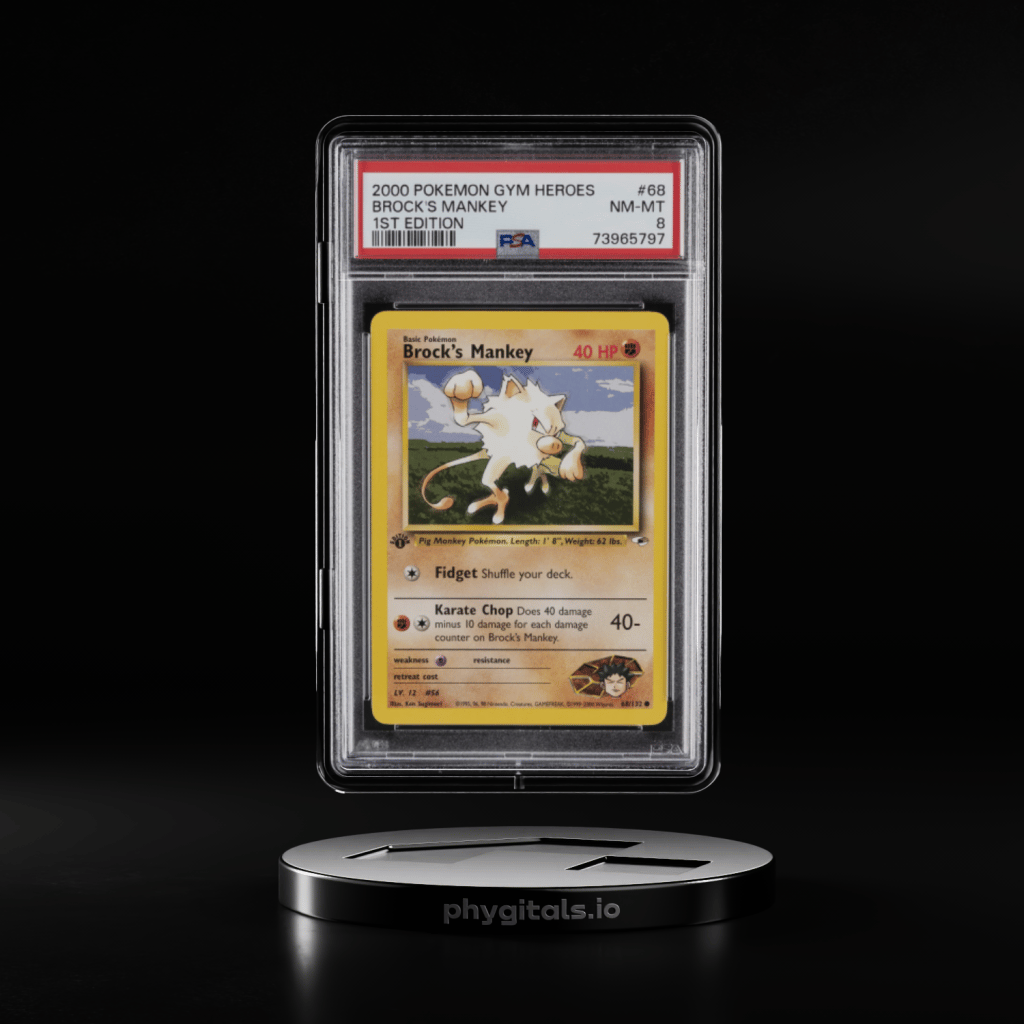 2000 POKEMON GYM HEROES 1ST ED #68 BROCK'S MANKEY PSA 8 - Main Image