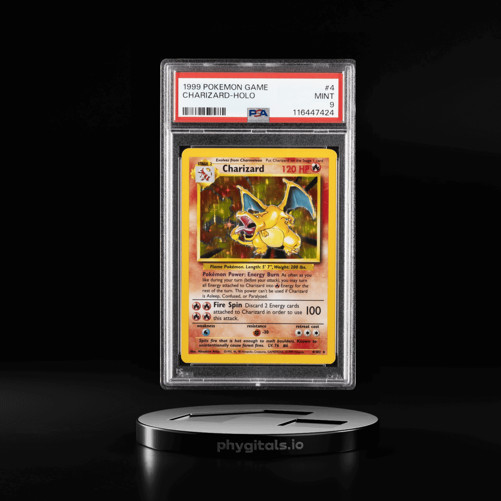 1999 POKEMON BASE SET UNLIMITED  #4 CHARIZARD-HOLO PSA 9 - Main Image