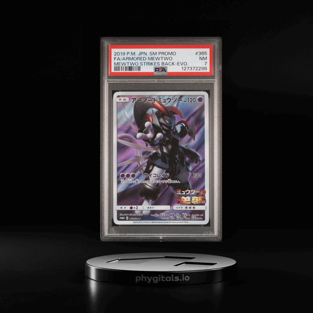 2019 POKEMON JPN SM PROMO #365 FULL ART/ARMORED MEWTWO PSA 7 - Main Image