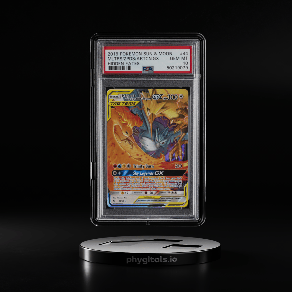 2019 POKEMON SUN & MOON HIDDEN FATES #44 MOLTRES & ZAPDOS & ARTICUNO GX PSA 10 - Main Image