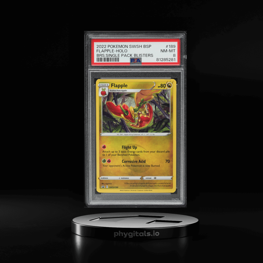 2022 Pokemon SWSH Black Star Promo Single Pack Blisters Flapple Holo #189 PSA 8 - Main Image