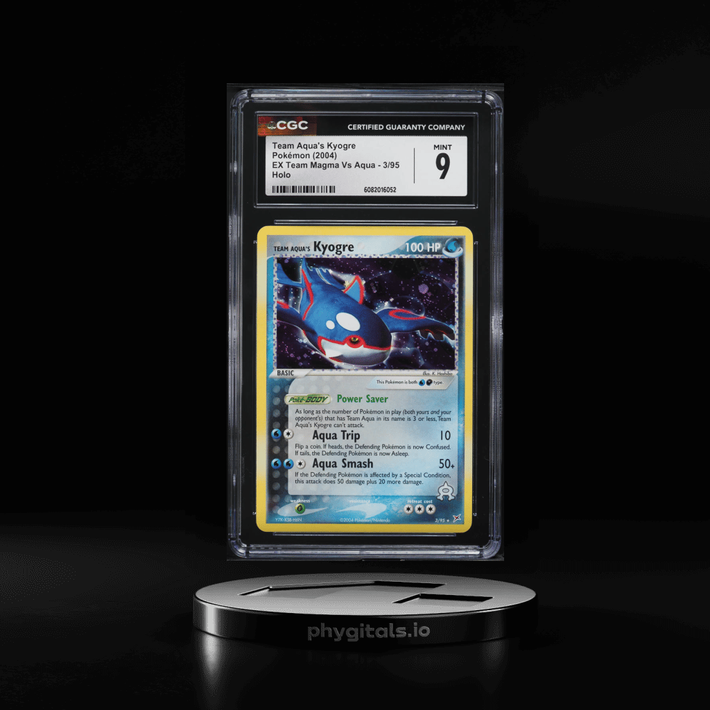 2004 Pokemon EX Team Magma Vs Aqua Holo Team Aqua's Kyogre #3 CGC 9 MINT - Main Image