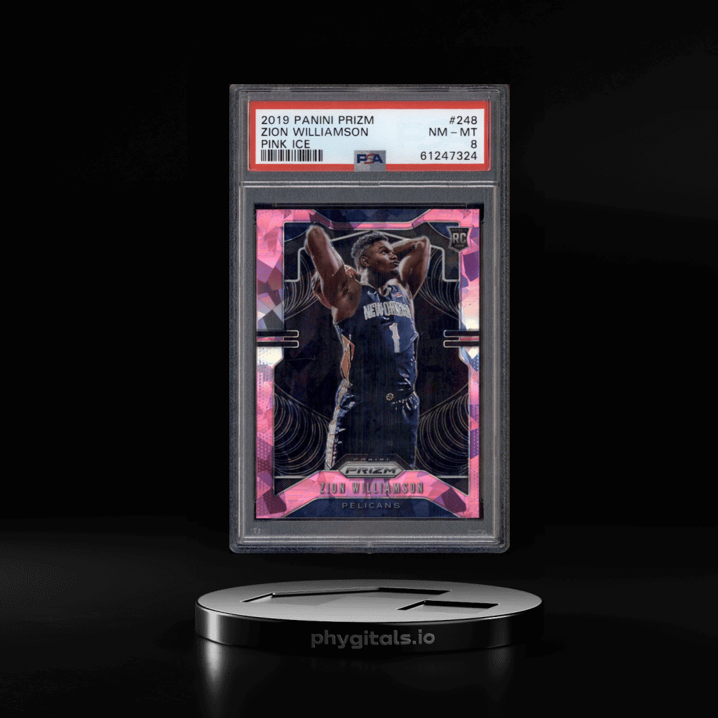 2019 Panini Prizm Pink Ice #248 Zion Williamson RC Rookie PSA 8 - Main Image